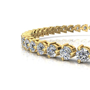 Bracelet diamants naturels ronds 4.95 carats or jaune Cristina