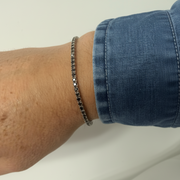 Bracelet diamants noirs ronds 4.00 carats platine Dante