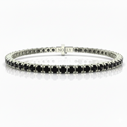 Bracelet diamants noirs ronds 7.00 carats platine Dante