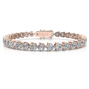 Bracelet diamants ronds 10.83 carats or rose Cristina