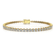Bracelet diamants ronds 3.80 carats or jaune Cristina