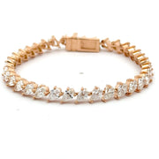 Bracelet diamants synthétiques poires 8.40 carats or rose Irena