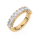 Charger l'image dans la visionneuse de la galerie, Demi-alliance 11 diamants naturels Émeraudes 2.20 carats or jaune 14 carats Flavia