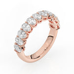 Load image into Gallery viewer, Demi-alliance 11 diamants naturels ovales 1.65 carat or rose Emanuela