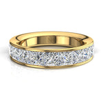 Charger l'image dans la visionneuse de la galerie, Demi-alliance 11 diamants naturels princesses 2.20 carats or jaune Laura