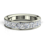 Charger l'image dans la visionneuse de la galerie, Demi-alliance 11 diamants princesses 2.20 carats or blanc Laura