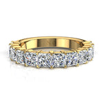 Charger l'image dans la visionneuse de la galerie, Demi-alliance 12 diamants princesses 2.40 carats or jaune Eleonora