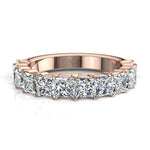 Charger l'image dans la visionneuse de la galerie, Demi-alliance 12 diamants princesses 2.40 carats or rose Eleonora