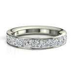 Charger l'image dans la visionneuse de la galerie, Demi-alliance 15 diamants naturels princesses 1.80 carat or blanc Laura