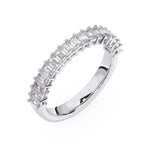 Charger l'image dans la visionneuse de la galerie, Demi-alliance 17 diamants Émeraudes 1.30 carat or blanc 14 carats Flavia