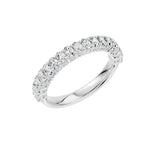 Load image into Gallery viewer, Demi-alliance 17 diamants naturels ovales 1.00 carat or blanc Emanuela