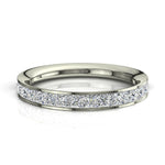 Charger l'image dans la visionneuse de la galerie, Demi-alliance 18 diamants naturels princesses 0.70 carat or blanc Laura