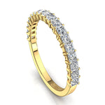 Charger l'image dans la visionneuse de la galerie, Demi-alliance 18 diamants naturels princesses 0.70 carat or jaune Eleonora