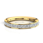 Charger l'image dans la visionneuse de la galerie, Demi-alliance 18 diamants naturels princesses 0.70 carat or jaune Laura