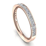 Charger l'image dans la visionneuse de la galerie, Demi-alliance 18 diamants naturels princesses 0.70 carat or rose Laura