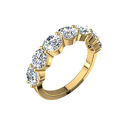 Demi-alliance 7 diamants synthétiques ronds 1.75 carat or jaune Daniela