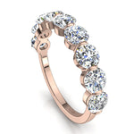 Charger l'image dans la visionneuse de la galerie, Demi-alliance 9 diamants naturels ronds 1.60 carat or rose Martina