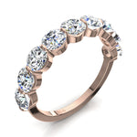 Charger l'image dans la visionneuse de la galerie, Demi-alliance 9 diamants naturels ronds 1.60 carat or rose Martina