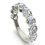 Charger l'image dans la visionneuse de la galerie, Demi-alliance 9 diamants naturels ronds 1.80 carat or blanc Daniela