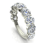 Charger l'image dans la visionneuse de la galerie, Demi-alliance 9 diamants naturels ronds 4.50 carats or blanc Daniela