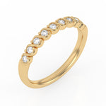 Load image into Gallery viewer, Demi-alliance 9 diamants ronds 0.25 carat or jaune 14 carats Célia