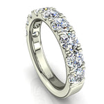 Load image into Gallery viewer, Demi-alliance 9 diamants ronds 1.80 carat or blanc Gabriela