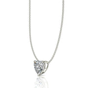 Pendentif diamant coeur 3.00 carats or blanc Ely
