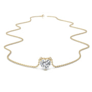Pendentif diamant coeur 3.00 carats or jaune Ely