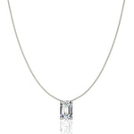 Load image into Gallery viewer, Pendentif diamant Émeraude 1.00 carat or blanc Ely