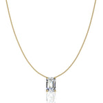 Load image into Gallery viewer, Pendentif diamant Émeraude 1.00 carat or jaune Ely
