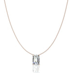 Load image into Gallery viewer, Pendentif diamant Émeraude 1.00 carat or rose Ely