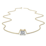 Charger l'image dans la visionneuse de la galerie, Pendentif diamant naturel princesse 0.80 carat or jaune Ely