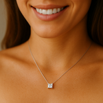 Load image into Gallery viewer, Pendentif diamant naturel princesse 1.00 carat or jaune Ely