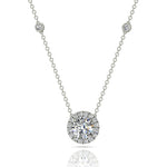Load image into Gallery viewer, Pendentif diamant naturel rond 0.80 carat or blanc Aurora