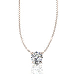 Load image into Gallery viewer, Pendentif diamant naturel rond 1.70 carat or rose Ely
