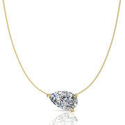 Pendentif diamant poire 2.00 carat or jaune Graziella