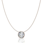 Load image into Gallery viewer, Pendentif diamant rond 1.00 carat or rose Barbara