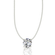 Pendentif diamant rond 1.70 carat or blanc Ely
