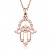 Pendentif diamants synthétiques ronds 0.22 carat or rose 14 carats Sarah