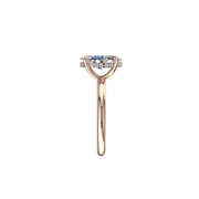 Bague Chloé solitaire diamant naturel marquise et diamants naturels ronds 1.27 carat or rose