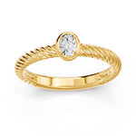 Charger l'image dans la visionneuse de la galerie, Solitaire bague diamant naturel ovale 0.20 carat or jaune Octavia