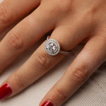 Charger l'image dans la visionneuse de la galerie, Bague de fiançailles diamant naturel rond 1.40 carat or rose Caterina