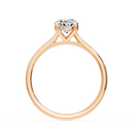 Charger l'image dans la visionneuse de la galerie, Solitaire diamant ovale et diamants ronds 1.05 carat or rose 14 carats Viviana