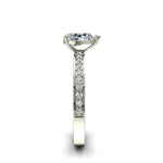 Load image into Gallery viewer, Solitaire diamant poire et diamants ronds Noémie 1.00 carat or blanc