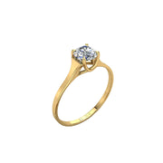Bague Carina solitaire diamant naturel rond 0.50 carat or jaune