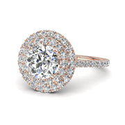 Bague Caterina diamant rond 1.40 carat or rose