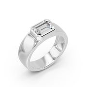 Solitaire diamant Émeraude 2.50 carats or blanc Bellagio