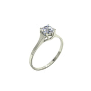 Bague solitaire 0.50 carat or blanc diamant naturel rond Carina