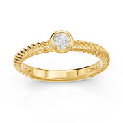 Solitaire bague diamant rond 0.20 carat or jaune Gaïa