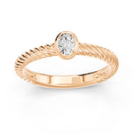 Charger l'image dans la visionneuse de la galerie, Bague de fiançailles diamant naturel ovale 0.20 carat or rose Octavia